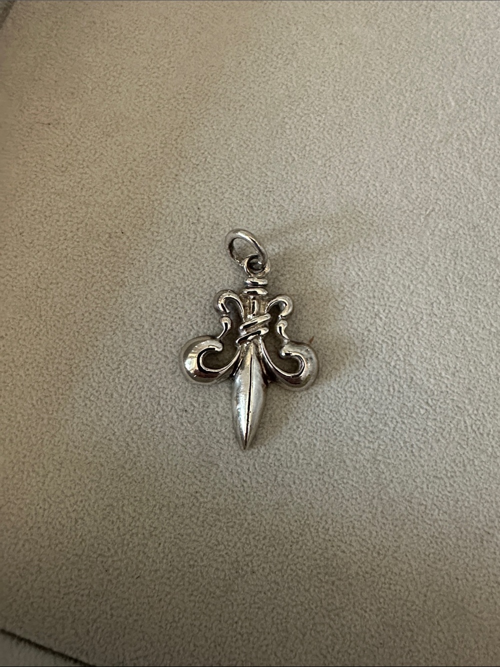 Silver Fleur-de-Lis Dagger Pendant